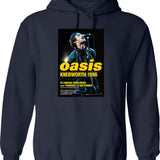 1996 Knebworth In Cinemas Worldwide Hoodie - Retro Graphic Pullover Hoodie for Men & Women - Navy
