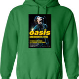 1996 Knebworth In Cinemas Worldwide Hoodie - Retro Graphic Pullover Hoodie for Men & Women - Green
