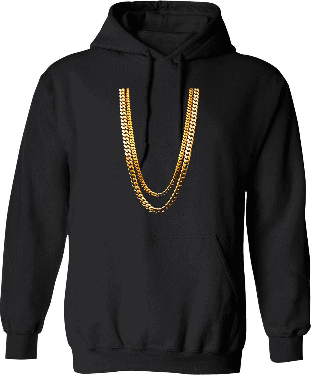 2 Chains Graphic Pullover Hoodie - Black
