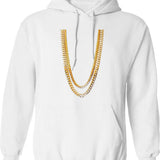 2 Chains Graphic Pullover Hoodie - White