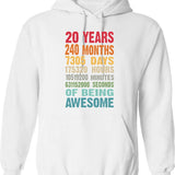 20 Years 240 Months Being Awesome 20th Birthday Teen Gifts - White