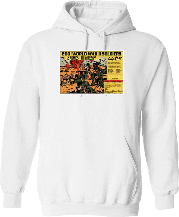200 Ww2 Soldiers Comic Book Ad Hoodie - White