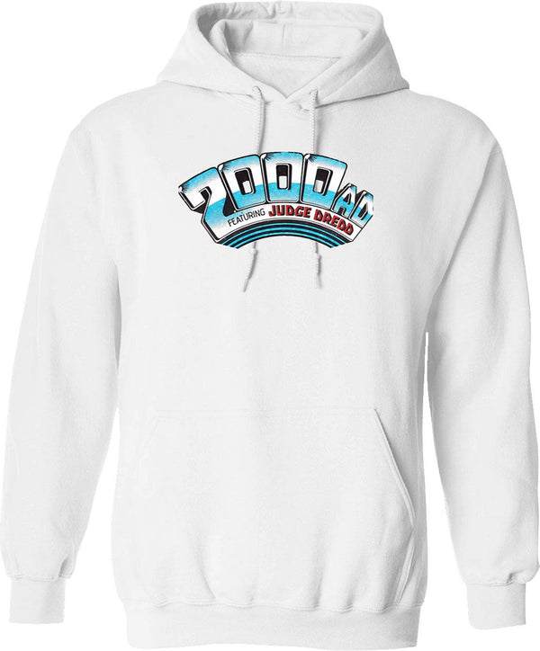 2000ad Classic Logo Classic Essential Hoodie - Retro Graphic Pullover Hoodie for Men & Women - White