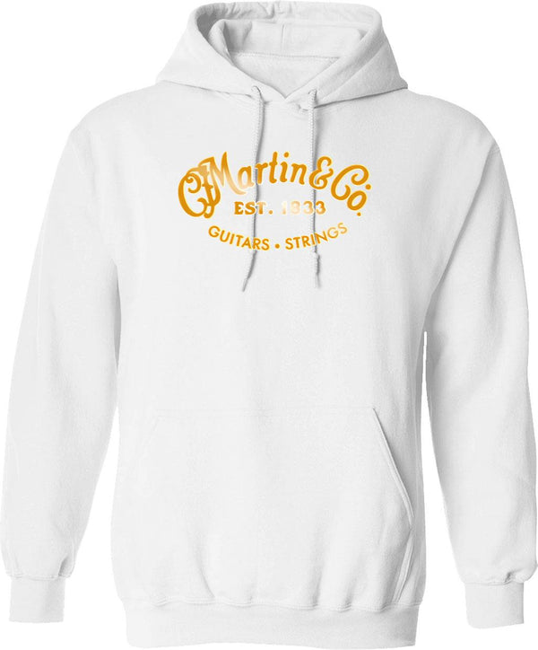 2021 Martin Guitars Essential Hoodie - Retro Graphic Pullover Hoodie for Men & Women - White