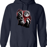 3 Badger Moon Hoodie - Retro Graphic Pullover Hoodie for Men & Women - Navy