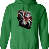 3 Badger Moon Hoodie - Retro Graphic Pullover Hoodie for Men & Women - Green