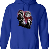 3 Badger Moon Hoodie - Retro Graphic Pullover Hoodie for Men & Women - Blue