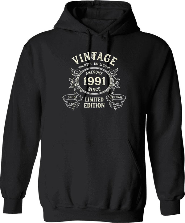 30 Years Old Gift Vintage 1991 Limited Edition 30th Birthday Merch Hoodie - Black