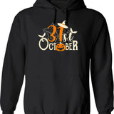 31st October Halloween Hoodie - Retro Graphic Pullover Hoodie for Men & Women - Black