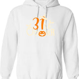 31st October Halloween Hoodie - Retro Graphic Pullover Hoodie for Men & Women - White