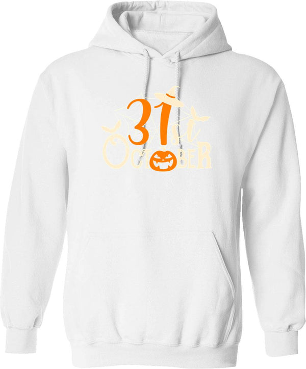 31st October Halloween Hoodie - Retro Graphic Pullover Hoodie for Men & Women - White