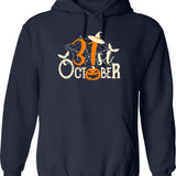 31st October Halloween Hoodie - Retro Graphic Pullover Hoodie for Men & Women - Navy