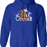 31st October Halloween Hoodie - Retro Graphic Pullover Hoodie for Men & Women - Blue