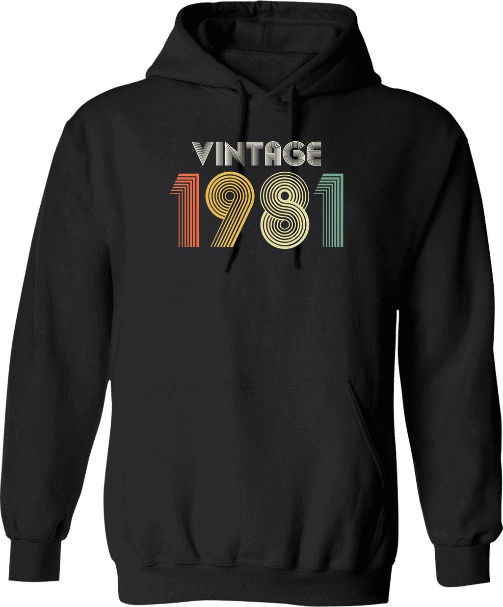 44th Birthday Vintage 1980 Gift Hoodie - Retro Graphic Cosy Pullover - Black