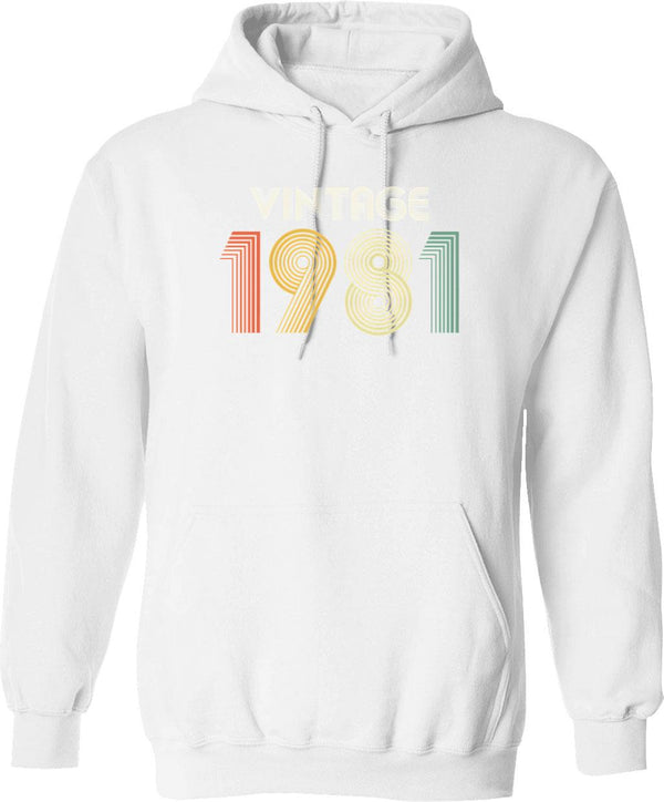 44th Birthday Vintage 1980 Gift Hoodie - Retro Graphic Cosy Pullover - White