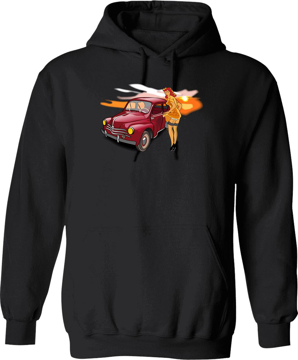 4cv Hoodie - Retro Graphic Pullover Hoodie for Men & Women - Black