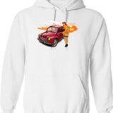 4cv Hoodie - Retro Graphic Pullover Hoodie for Men & Women - White
