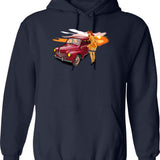 4cv Hoodie - Retro Graphic Pullover Hoodie for Men & Women - Navy
