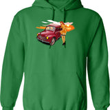 4cv Hoodie - Retro Graphic Pullover Hoodie for Men & Women - Green