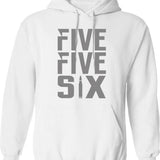 5.56 Hoodie - Retro Graphic Pullover Hoodie for Men & Women - White