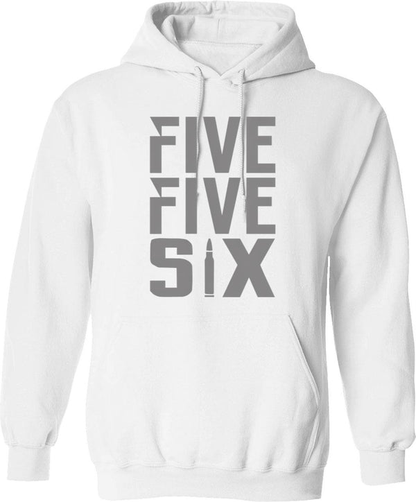5.56 Hoodie - Retro Graphic Pullover Hoodie for Men & Women - White