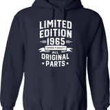 56th Birthday Hoodie Born In 1965 Shirt Gift Present Limited Edition Year 1965 All Original Parts Funny 56 Years Old Hoodie - Navy