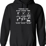 6 Things I Do in My Spare Time Disc Golf Funny Disc Golf Lovers Players Gift for Mens and Womens Graphic Pullover Hoodie - Black