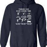 6 Things I Do in My Spare Time Disc Golf Funny Disc Golf Lovers Players Gift for Mens and Womens Graphic Pullover Hoodie - Navy