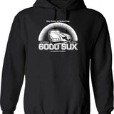 6000 Sux (white Print) Hoodie - Retro Graphic Pullover Hoodie for Men & Women - Black