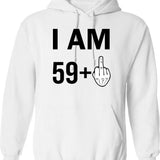 60th Birthday Funny Sarcastic Rude Offended Saying Gift For Grandpa Grandma Hoodie - White
