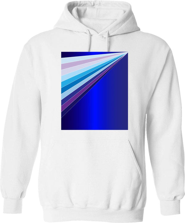 65 Mcmlxv Retro 70s Disco Blue Streaks Of Light Pattern Hoodie - White