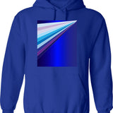 65 Mcmlxv Retro 70s Disco Blue Streaks Of Light Pattern Hoodie - Blue