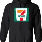 7 Inches Funny 7 11 Parody Graphic Pullover Hoodie - Black