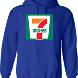 7 Inches Funny 7 11 Parody Graphic Pullover Hoodie - Blue
