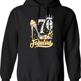 70 Fabulous 70 Years Old 70th Birthday Diamond Crown Shoes Hoodie - Black