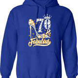 70 Fabulous 70 Years Old 70th Birthday Diamond Crown Shoes Hoodie - Blue