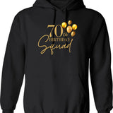 70th Happy Birthday Squad Balloon Elegant Bday Party For 70 Years Hoodie - Black