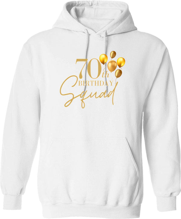 70th Happy Birthday Squad Balloon Elegant Bday Party For 70 Years Hoodie - White