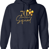 70th Happy Birthday Squad Balloon Elegant Bday Party For 70 Years Hoodie - Navy