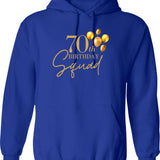 70th Happy Birthday Squad Balloon Elegant Bday Party For 70 Years Hoodie - Blue