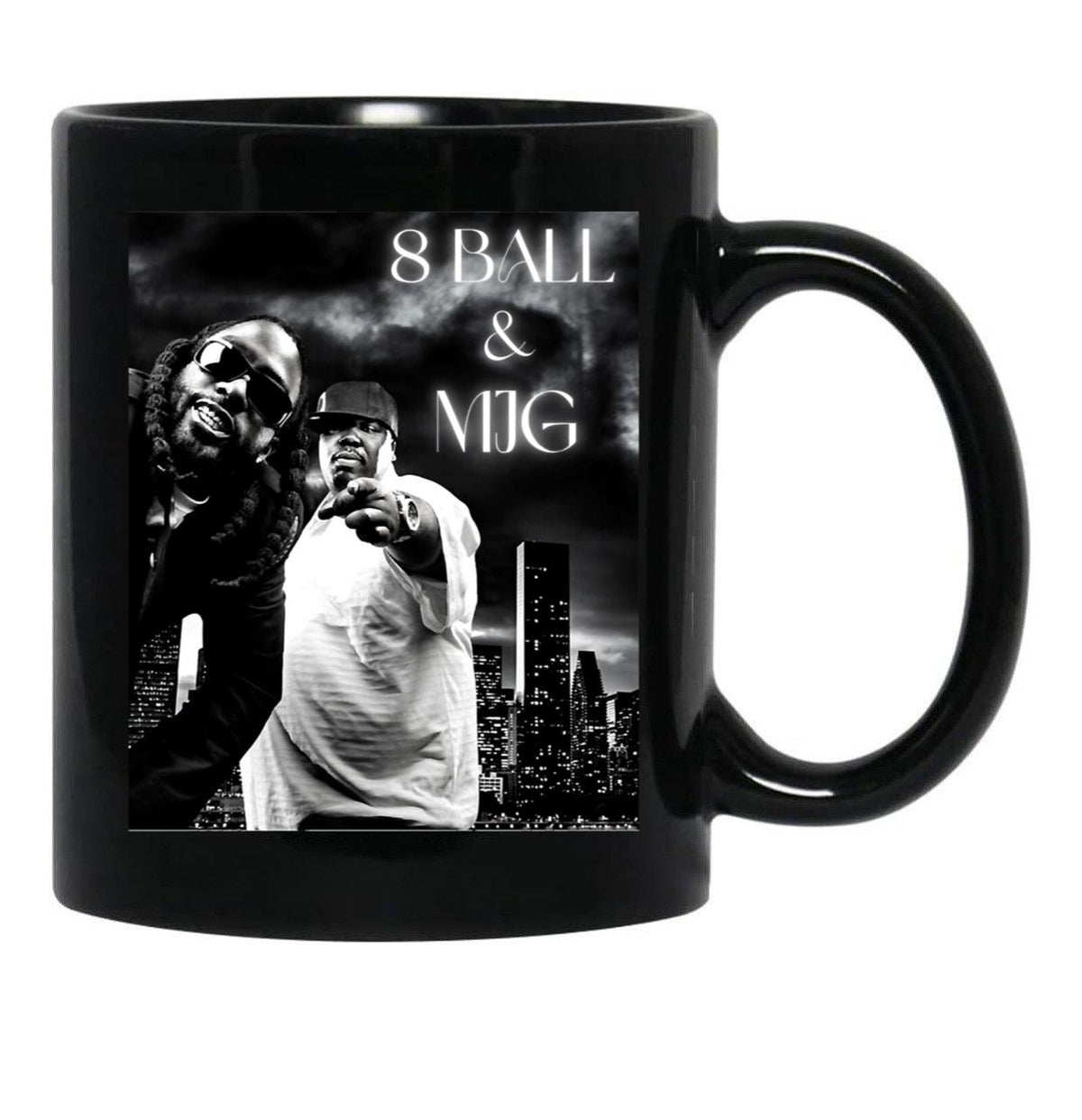 8 Ball Mjg Design Black Coffee Mug, Gift Coffee Mug - Black