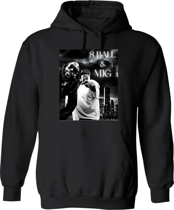 8 Ball Mjg Design Graphic Pullover Hoodie - Black