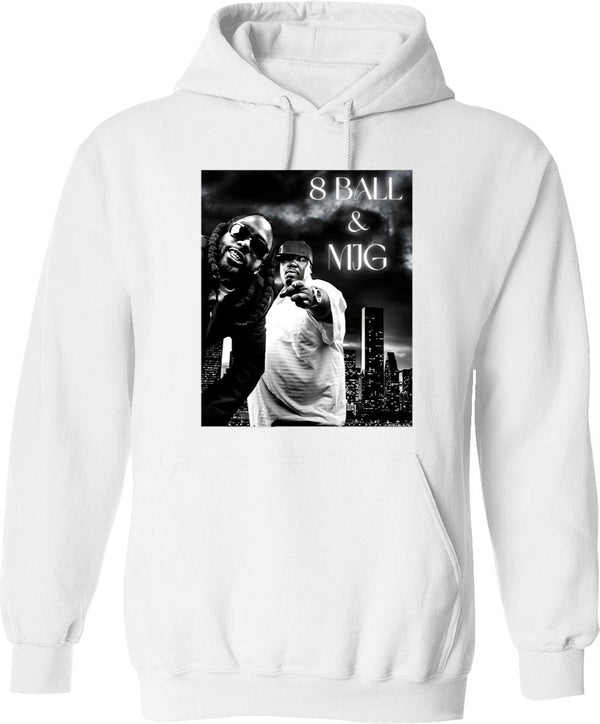 8 Ball Mjg Design Graphic Pullover Hoodie - White