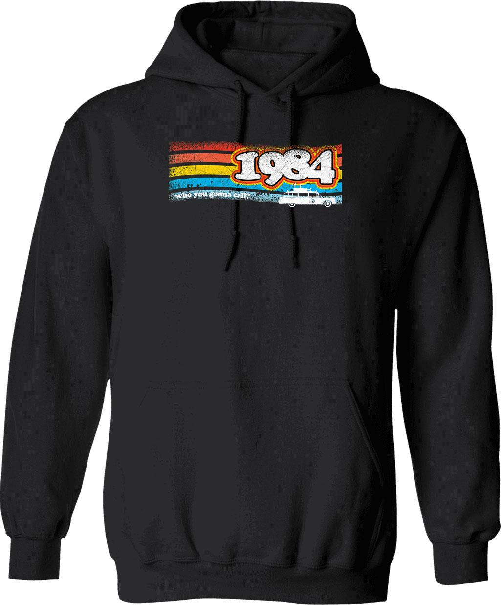 84 Buster Hoodie - Retro Graphic Pullover Hoodie for Men & Women - Black
