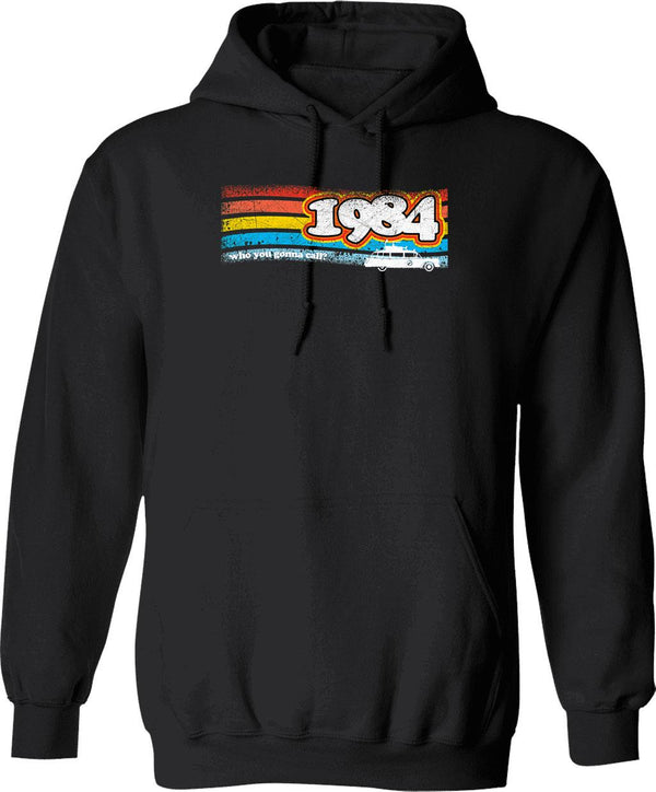 84 Buster Hoodie - Retro Graphic Pullover Hoodie for Men & Women - Black