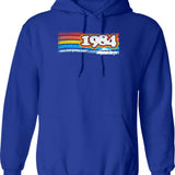 84 Buster Hoodie - Retro Graphic Pullover Hoodie for Men & Women - Blue