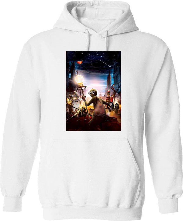 9 Movie Fanart Hoodie - Retro Graphic Pullover Hoodie for Men & Women - White