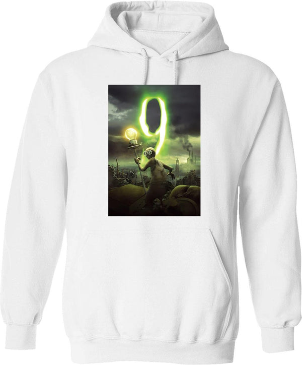 9 Poster Hoodie - Retro Graphic Pullover Hoodie for Men & Women - White