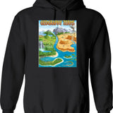 90's Geography Terms Map Meme Hoodie - Retro Graphic Pullover Hoodie for Men & Women - Black