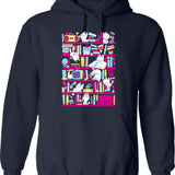 90s Library Hoodie - Retro Graphic Pullover Hoodie for Men & Women - Navy